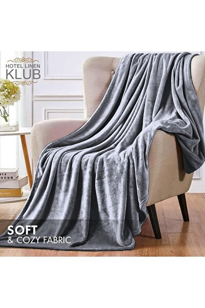 Generic Club Single Blanket Flannel Fleece Hotel Linen 260 GSM Gray 1.5 × 2 M
