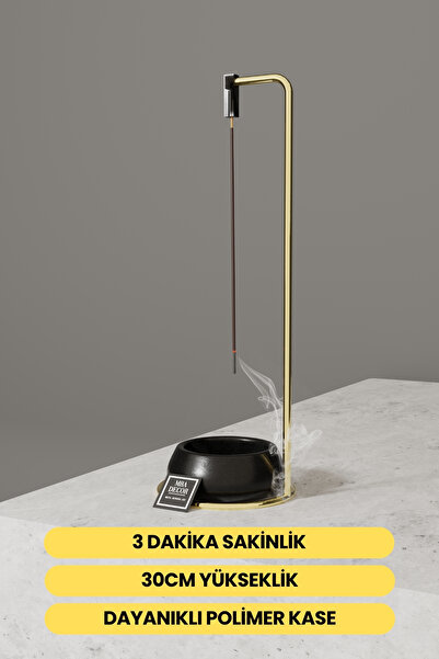mba decor metal bending art Dekoratif Tütsülük | Gold Metal Tütsü Tutucu, Kül Dökmez, Polimer Kase, 30 cm