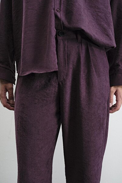 GIESTO Plied Effect Modal Bordo Pantolon