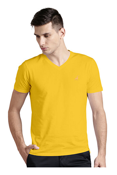 LAUREN SMITH Men’s Premium Textured Cotton Lycra V Neck T-Shirt with High Def...