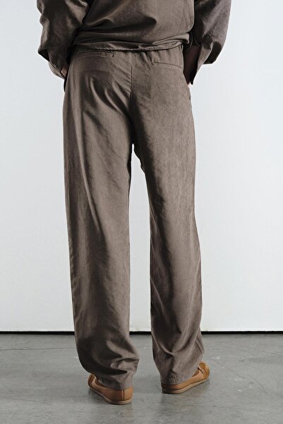 GIESTO Plied Effect Modal Brown Pants