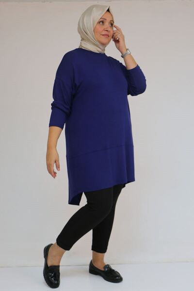 Eslina 58105 Plus Size Strawberry Tunic with Cross Detail on the Back - Indigo