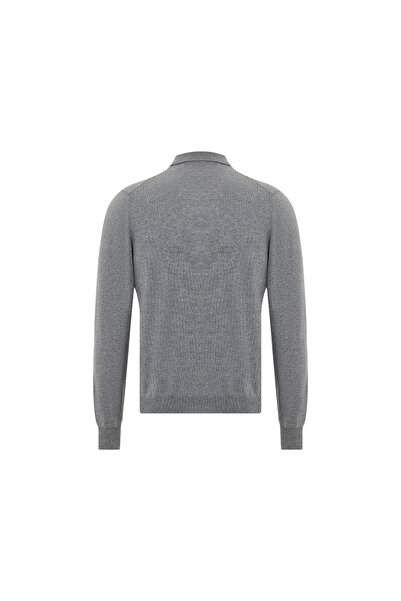 Vakko Gray Men's Polo Neck Knitwear M400307946-2