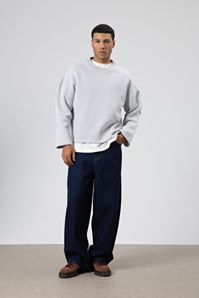 VAMOSCLO Φούτερ με χαλαρή εφαρμογή σε ανοιχτό γκρι χρώμα