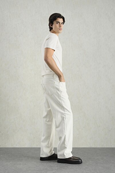 GIESTO Gold Accessory Detail Ecru Pants