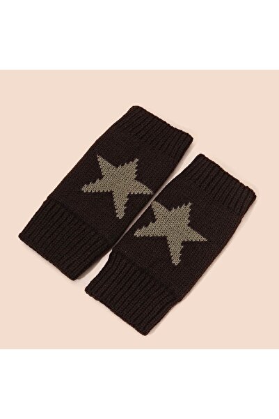 Tessero Women's fingerless gloves, warm for autumn-winter, star pattern, univ...