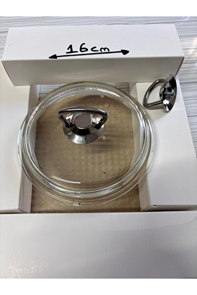 Ürkmez Ticaret 16 cm Paşabahce Karaca Granite and Steel Cookware Payrex Glass Lid with Steel Top and Screw Included