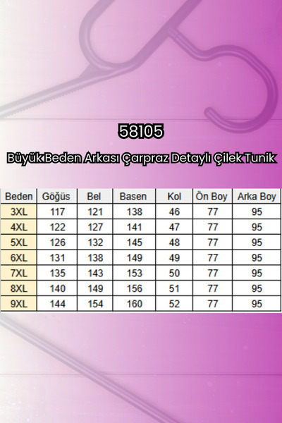 Eslina 58105 Plus Size Strawberry Tunic with Cross Detail on the Back - Indigo