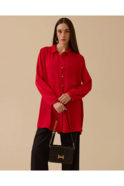 SCL Gömlek Yaka Nakış Detaylı Tunik