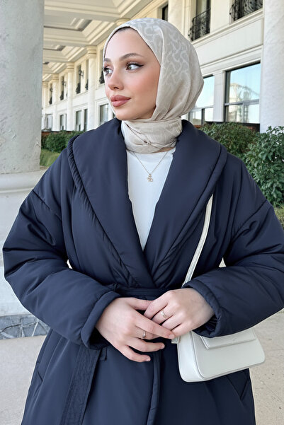 Genel Markalar Düz Kuşaklı Şişme Mont 5912 - LACİVERT