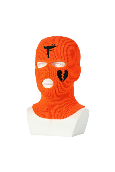 Tessero Unisex Hip Hop Balaclava, embroidered with gun and broken heart, univ...