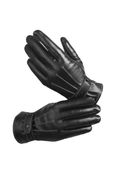 Tessero Manusi de iarna din piele ecologica cu cusatura alba, rezistente la u...