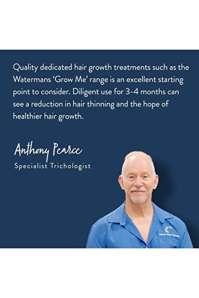 Watermans Grow Me Shampoo - Biotin, Caffeine, Argan Oil For Hydrating And Revitalising 250Ml