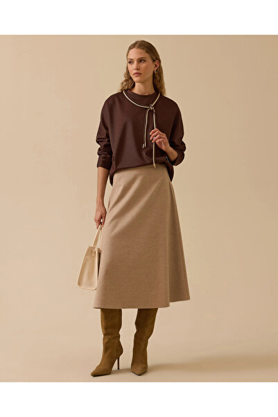 SEÇİL sweatshirt kahverengi kadın