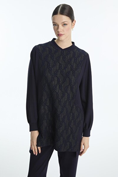 Zühre Patterned Navy Blue Double Suit Tk-1723