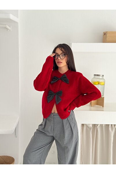 SLAW REZZ Bow Detailed Knitwear Cardigan