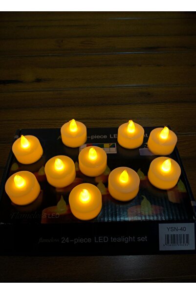 a life in games 10 Adet Tealight Mum – Sarı Renk Yanan Dekoratif Mum Seti