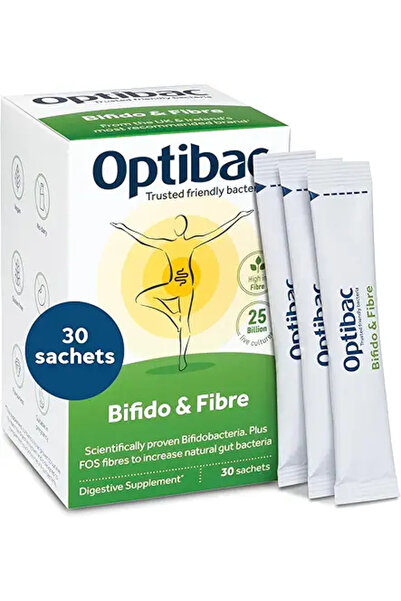 OPTIBAC أكياس بروبيوتيك بيفيدو وألياف 30 كيسًا