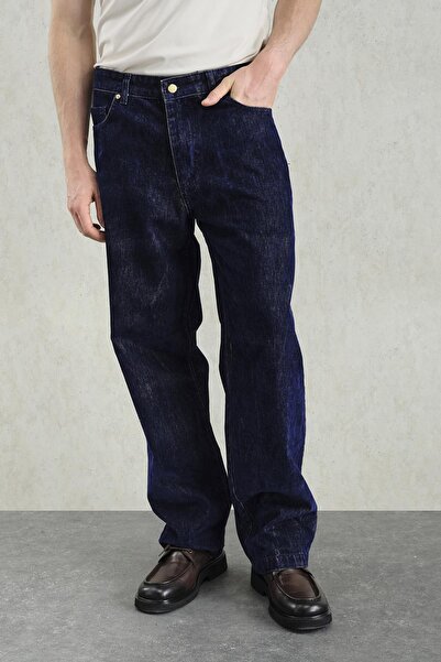 GIESTO Gold Accessory Detail Dark Blue Trousers