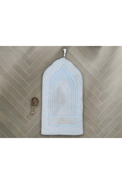 Dcv Illuminated Channel Mihrab Prayer Mat - Sky Blue 63x120 cm