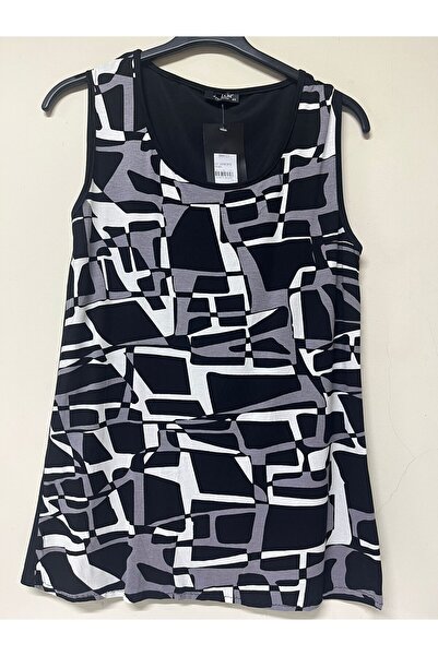 Javelin Collection Thick Strap Geometric Patterned Viscose Blouse