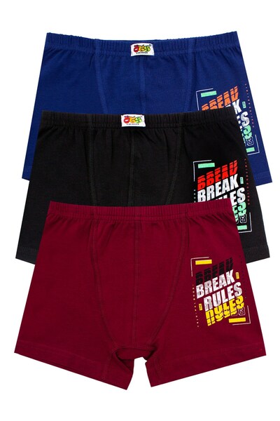 Öts Boys' Boxer 3-Pack Printed (96% Cotton - 4% Elastane)