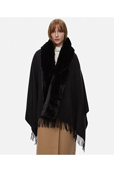 İpekyol Faux Fur Tassel Poncho