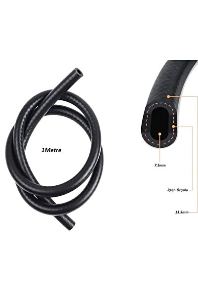 OTOVADİM 7.5mm*13.5mm İçten Örgülü LPG/CNG Benzin Yakıt Hortumu NBR (Nitril) ...