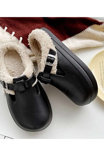 ÇEÇEN HOME Зимни чехли - Неплъзгаща се дебела подплатена EVA подметка за вътрешна употреба, меки обувки за студени подове