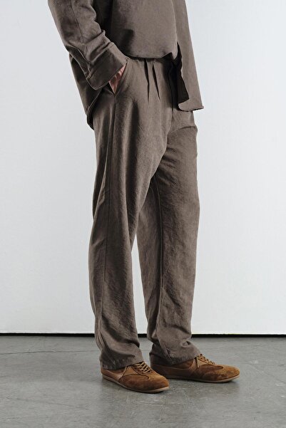 GIESTO Plied Effect Modal Brown Pants