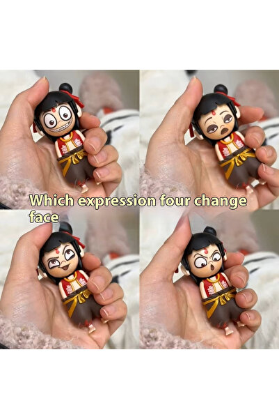 CEDAN New Nezha 2 Anime Aobing Nezha Cosplay Figure Expression Face-Changing