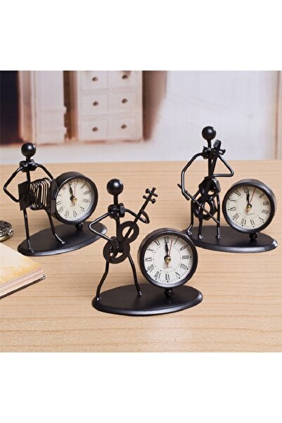 nesever store Müzisyen Adam Gitar Metal Masa Saati, 15x12