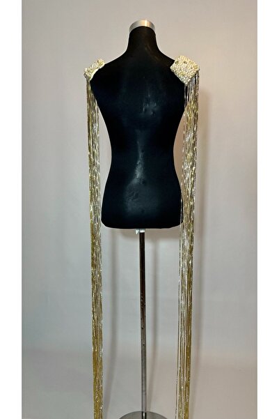 LALE STYLES Hand Embroidered Tassel Detachable Shoulder Accessory Pearl Detail 2-Piece Epaulettes