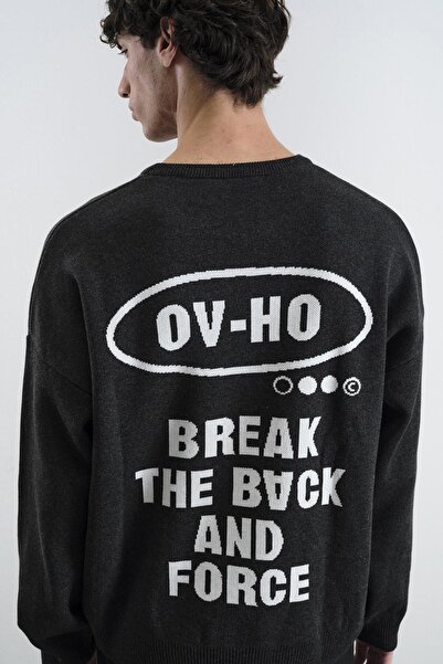 GIESTO Written Knitwear Black Sweater