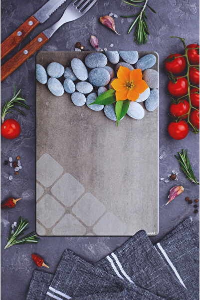 CONCEPT CAM Premium 2-Piece Tempered Glass Cutting Board 20X30 & 25X35 cm |   Stone Pattern Hygienic Kitchen Chopping Glass