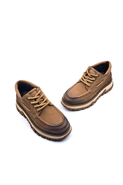 Guja Navigator Genuine Nubuck Leather Thick Sole Ankle Men's Camel Shoes