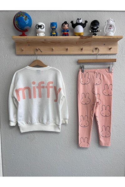 CoolCix Girl's Set with Rabbit Print and Embroidery Details, Leggings