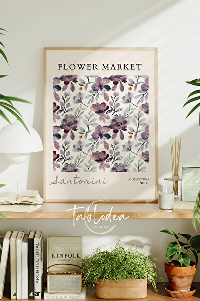 tablodea Αγορά Λουλουδιών Σαντορίνης Μινιμαλιστικός Πίνακας Αφίσας με Μοτίβο ...