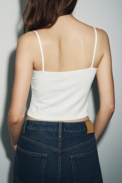 HAKKE Women's Ribbed Crop Tank Top with Chest Support