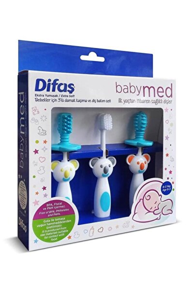 Difaş Babymed Ekstra Yumuşak Diş Fırçası 3'lü Set Mavi