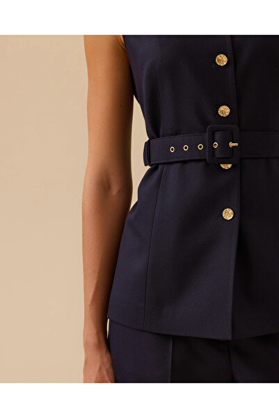 SEÇİL Belted Button Detailed Vest