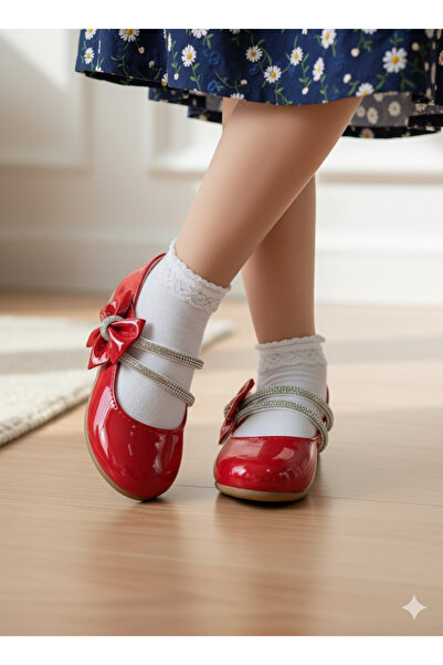 patik ayakkabı Yeni Sezon Şık Taşlı Ortopedik Kız Çocuk Babet