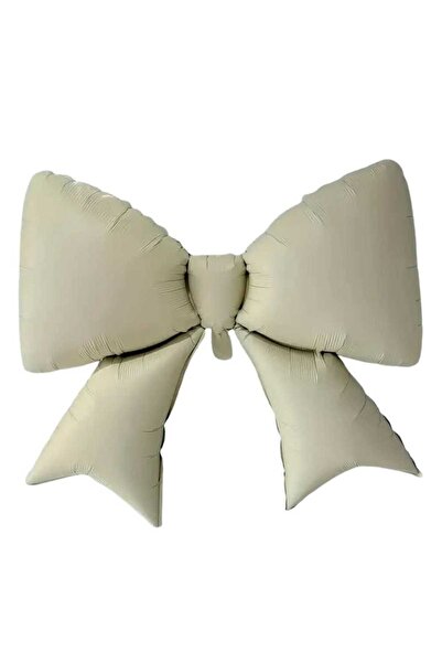 kidspartim بالون فويل على شكل فيونكة من الساتان، لون كريمي، 98×75 سم