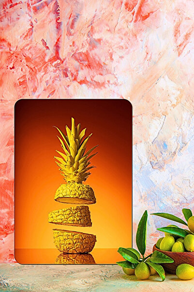 CONCEPT CAM Premium 2-Piece Tempered Glass Cutting Board 20X30 & 25X35 cm |   Pineapple Pattern Hygienic Kitchen Chopping Glass