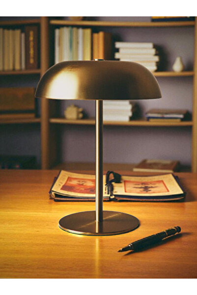 GLRHOME Şarjlı dokunmatik gold masa lambası mantar şekilli led ışıklı masa la...