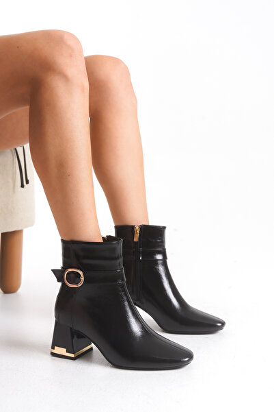 Women Lay-z Γυναικείες μπότες με τακούνι τετράγωνο δάχτυλο εφέ δέρματος ζαρωμ...