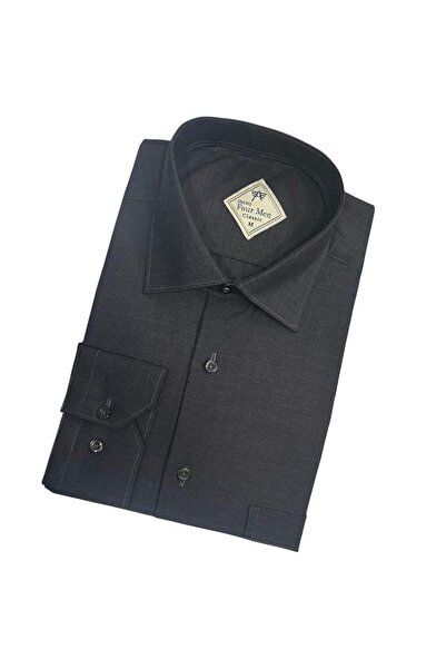 GÖMLEK GALERİSİ Classic Wide Cut Straight Long Sleeve Men's Shirt