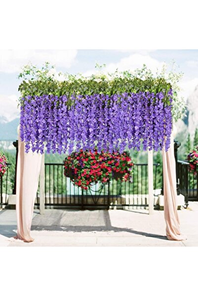 Sonsuz Reyon 12 Dal Yapay Akasya Sarkıt Çiçeği Abajur Balkon Düğün Nişan Sünnet Dekorasyon