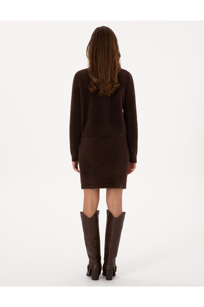 Pierre Cardin Kahverengi Kalem Fit Triko Etek 50316408-VR029