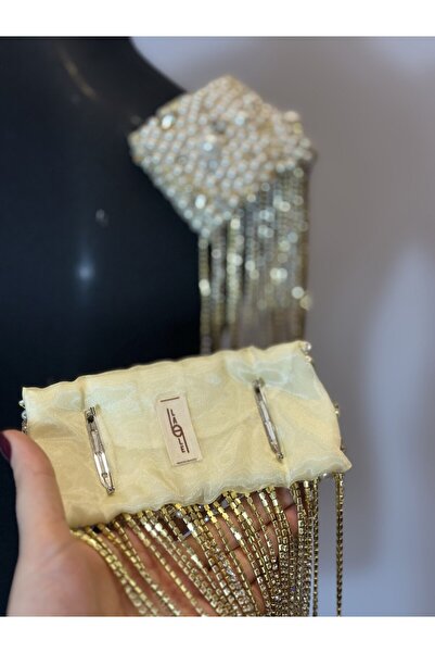 LALE STYLES El Işlemesi Püsküllü Çıkarılabilir Omuz Aksesuarı İnci Detayı 2’li Apolet